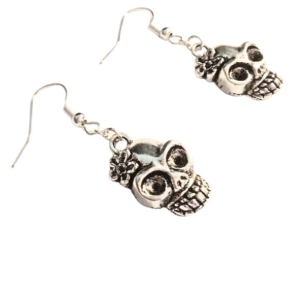 Dia De Los Muertos Sugar Skull Earrings - Picture 4 of 5